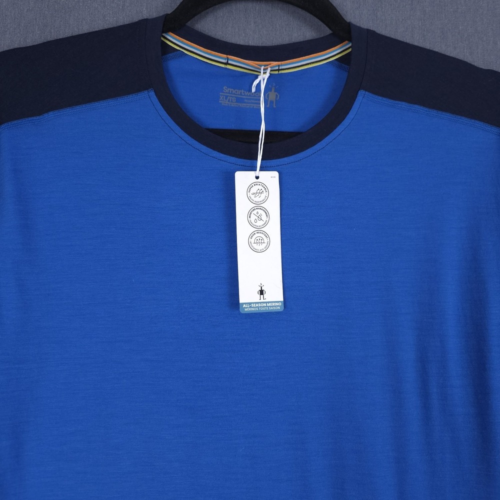 Smartwool Classic All Season Merino Base Layer Crew Mens XL Long Sleeve Blue New - Picture 2 of 13